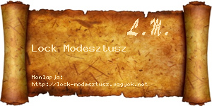 Lock Modesztusz névjegykártya